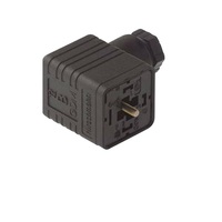 934393-100 HIRSCHMANN SOLENOID VALVE CONNECTOR<BR>FORM A DIN 2+G M16 THR FW 250VAC/DC (BK)